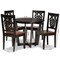 Baxton Studio Salida Modern Two-Tone Dark Brown and Walnut Brown Finished Wood 5-PC Dining Set 178-11384-10898-Zoro - alternate 5